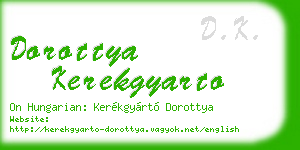 dorottya kerekgyarto business card